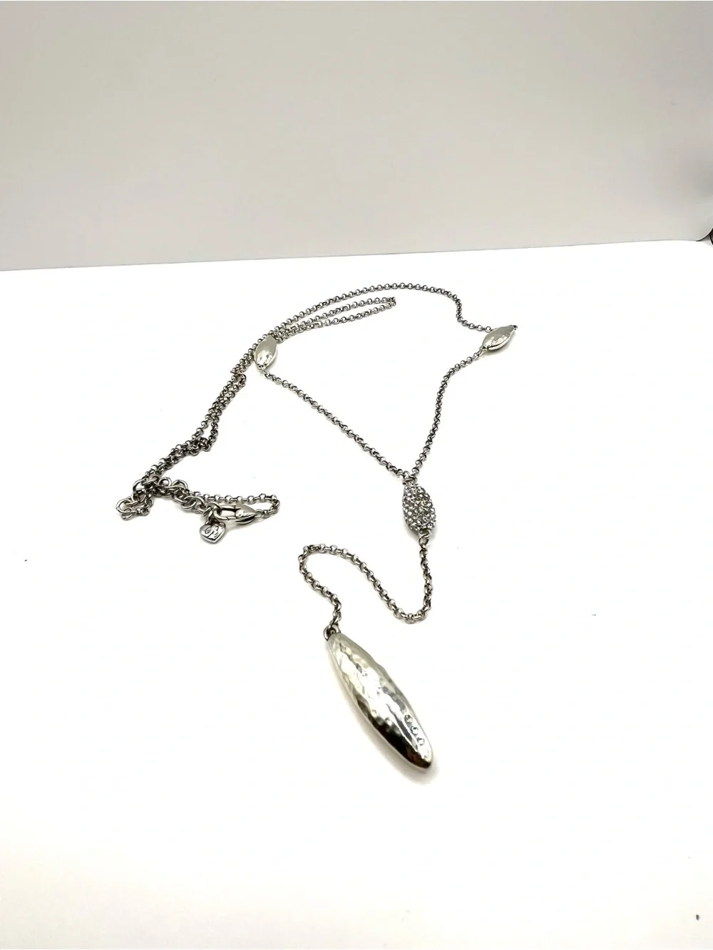 Brighton Bilbao Mist Y-Drop Necklace Lariat Silver with Crystals Necklace